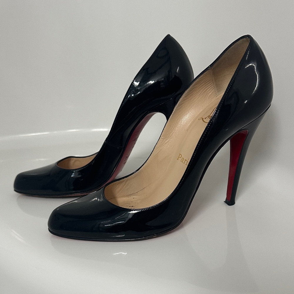 Christian Louboutin “Collete” Black Patent Leather Heels